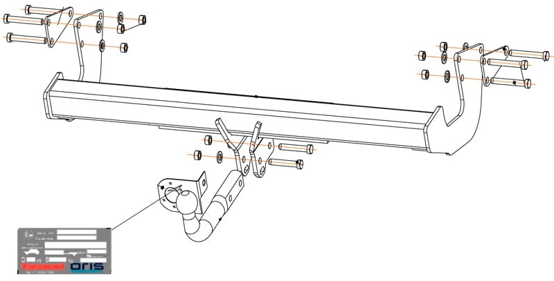 Фаркоп Mercedes Benz V-class W447 2014-/Viano W639 2003-14/Vito W639 2003-14 Bosal 2257-A