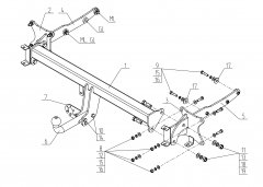 Фаркоп Mercedes GLE/GLS w166 2015-/GL w164/w166 2005-15/ML w164/w166 2005-2015 AvtoS MB 07