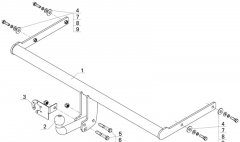 Фаркоп Volkswagen Polo седан 2010-/Skoda Rapid с 2012  AvtoS VW 33