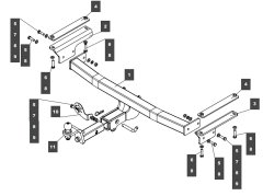 Фаркоп Volkswagen Teramont 2017-2025  269074 TOWRUS
