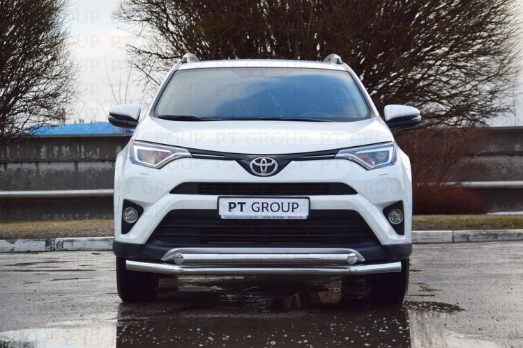 Защита переднего бампера двойная (НПС) Toyota RAV4 с 2013 PT Group
