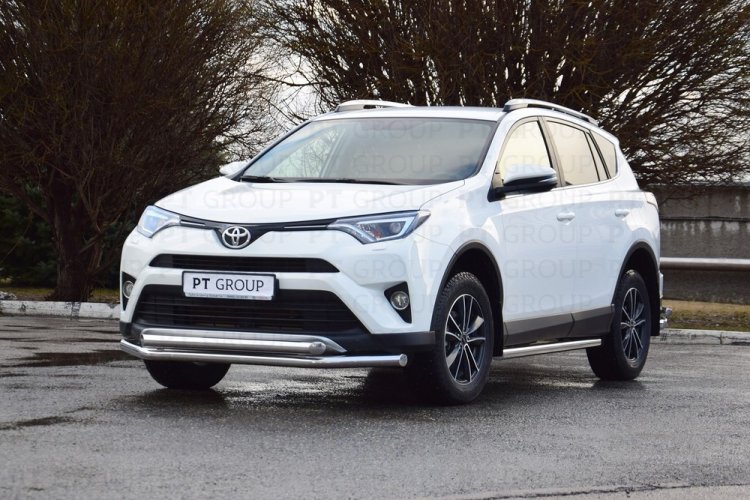 Защита переднего бампера двойная (НПС) Toyota RAV4 с 2013 PT Group
