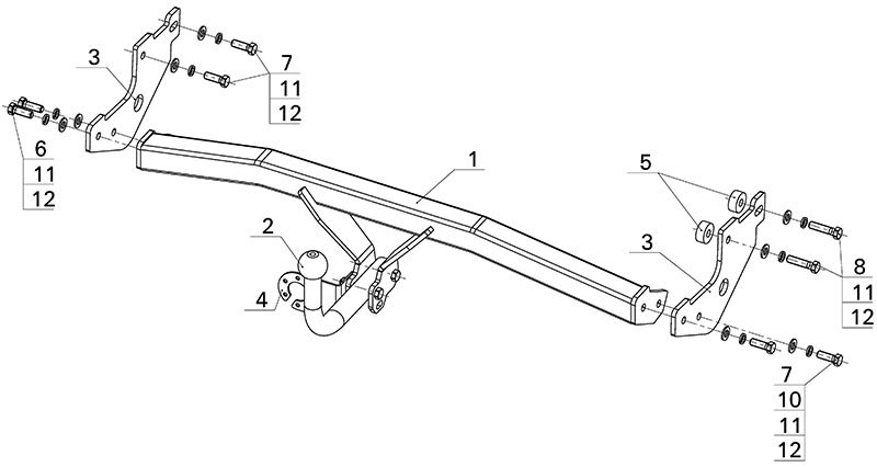 Фаркоп HYUNDAI GETZ (2005-2011) (AvtoS HY 16)