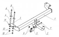Фаркоп TOYOTA RAV 4 (2000-2004)/CHERY TIGGO (2006-2013) (AvtoS TY 16)