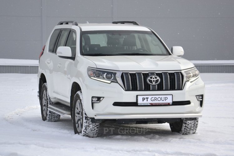 Защита переднего бампера одинарная 63мм (НПС) Toyota LAND CRUISER PRADO 150 с 2017 PT Group