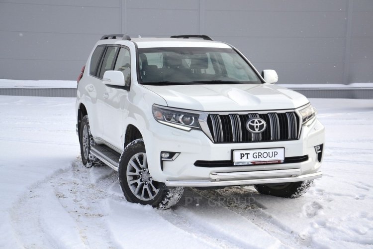 Защита переднего бампера двойная 63/63мм (НПС) TOYOTA LAND CRUISER PRADO 150 2017- PT Group