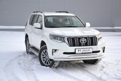 Защита переднего бампера двойная 63/63мм (НПС) TOYOTA LAND CRUISER PRADO 150 2017- PT Group