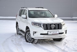 Защита переднего бампера двойная 63/63мм (НПС) TOYOTA LAND CRUISER PRADO 150 2017- PT Group
