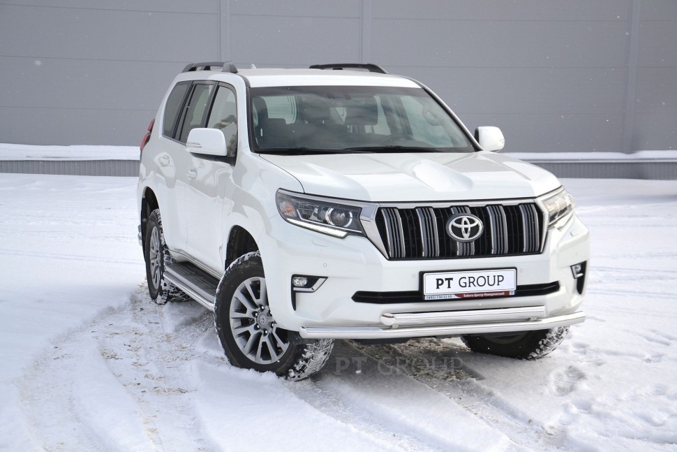 Защита переднего бампера двойная 63/63мм (НПС) TOYOTA LAND CRUISER PRADO 150 2017- PT Group