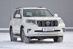 Защита переднего бампера двойная 63/63мм (НПС) TOYOTA LAND CRUISER PRADO 150 2017- PT Group