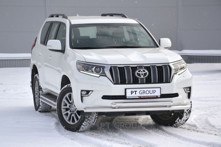 Защита переднего бампера двойная 63/63мм (НПС) TOYOTA LAND CRUISER PRADO 150 2017- PT Group