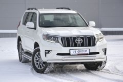 Защита переднего бампера двойная 63/63мм (НПС) TOYOTA LAND CRUISER PRADO 150 2017- PT Group