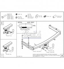 Фаркоп Audi A4 седан/универсал (Avant) 2000-2007, включая 4WD (Quattro) A036A GALIA