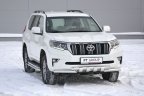 Защита переднего бампера двойная с зубьями 63/63мм (НПС) Toyota LAND CRUISER PRADO 150 с 2017 PT Group