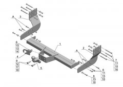 Фаркоп Mercedes Sprinter 2006-/ Volkswagen Crafter 2006- (со ступенькой) AvtoS MB 04