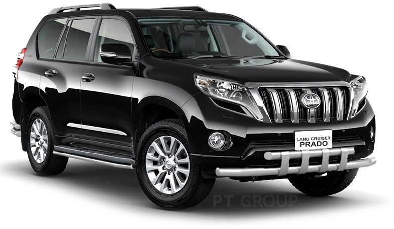 Защита переднего бампера двойная с пластинами 63/63мм (НПС) Toyota LAND CRUISER PRADO 150 2013-2016 PT Group