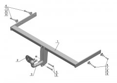 Фаркоп Skoda Yeti с 2009-2018 (AvtoS) SK 07