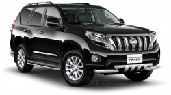 Защита переднего бампера двойная с зубьями 63/63мм (НПС) Toyota LAND CRUISER PRADO 150 2013-2016 PT Group