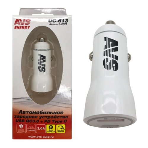 Зарядное устройство AVS UC-613 2 usb (3.0A)