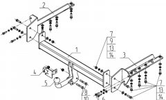 Фаркоп Subaru Forester с 2013-2018 AvtoS SU 07