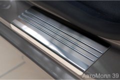 Накладки на пороги AluFrost Kia Rio 4  5 дв. с 2017 г. (08-1256)