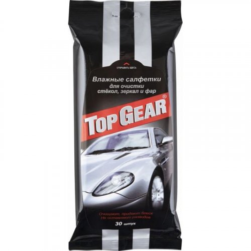 Салфетки Top Gear для очистки стекол,зеркал,фар 30шт