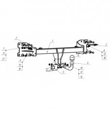 Фаркоп Volkswagen Touareg 2018-, Porsche Cayenne 2017-, Audi Q8 2019- Oris 2159-A