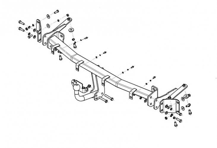 Фаркоп Volkswagen Caddy с 2004/c 2015 AvtoS VW 21