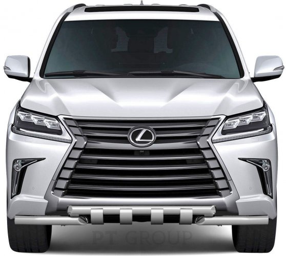Защита переднего бампера двойная с зубьями 63/63мм (НПС) LEXUS 450D с 2015 PT Group