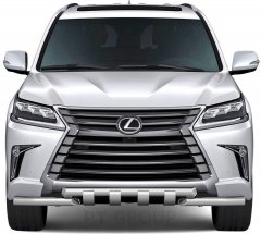 Защита переднего бампера двойная с зубьями 63/63мм (НПС) LEXUS 450D с 2015 PT Group