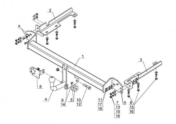 Фаркоп Honda CR-V 2012-2016 (AvtoS HN 05)