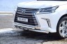 Защита переднего бампера двойная с пластинами 63/63мм (НПС) LEXUS 450D с 2015 PT Group