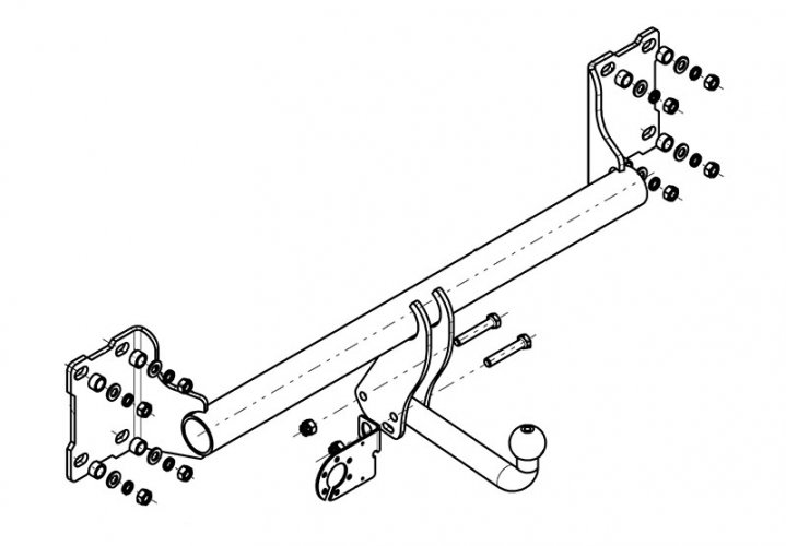 Фаркоп BMW X5 E70 2007-2013, X5 F15 2013-, BMW X6 F16 2014- AvtoS BM 02