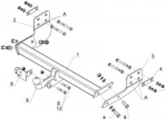 Фаркоп FORD TOURNEO CUSTOM (2013-) (AvtoS FD 30)