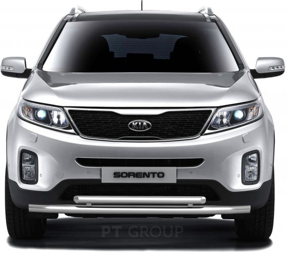 Защита переднего бампера двойная 63/51мм (НПС) KIA Sorento с 2014 PT Group