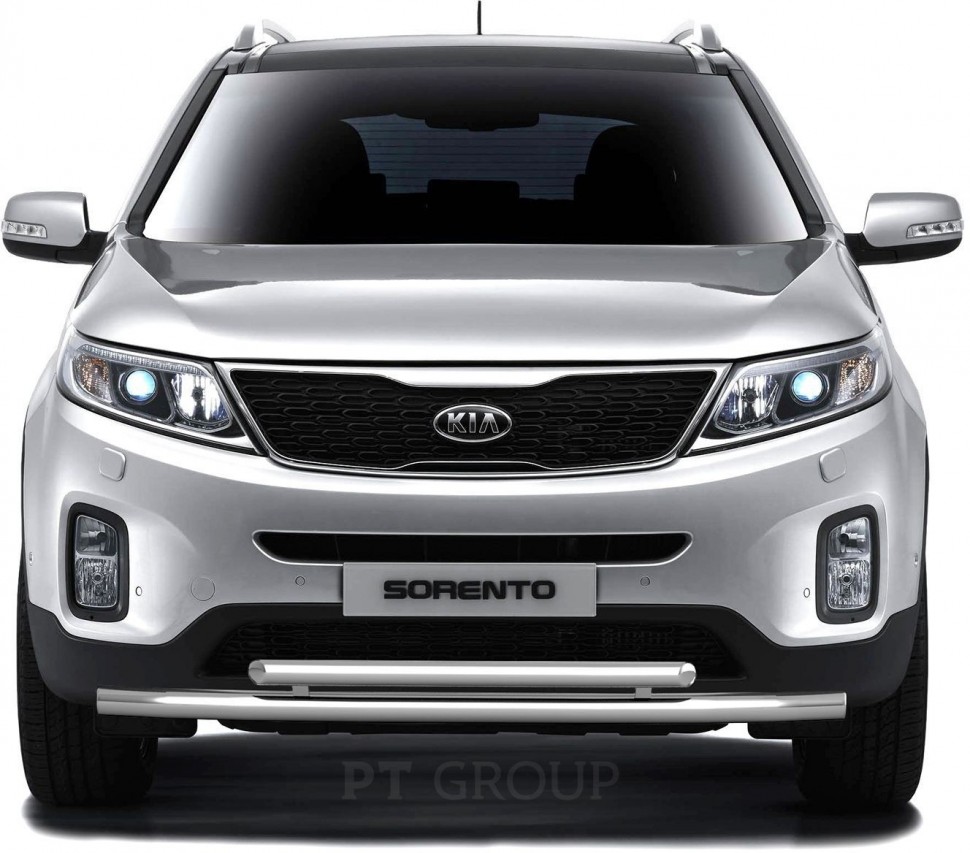 Защита переднего бампера двойная 63/51мм (НПС) KIA Sorento с 2014 PT Group