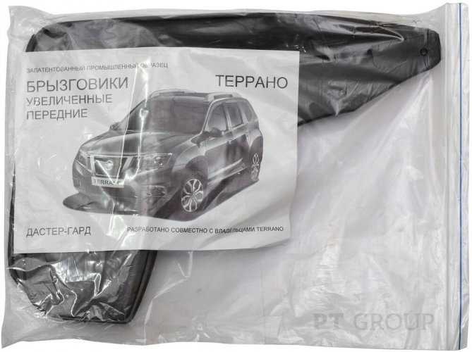 Брызговики передние широкие на Nissan Terrano с 2014 PT Group