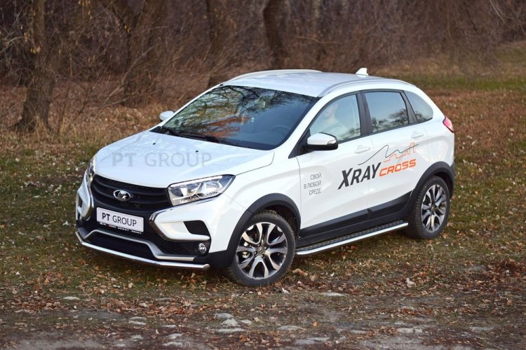 Защита переднего бампера одинарная 51 мм (НПС) LADA XRAY Cross с 2018 PT Group
