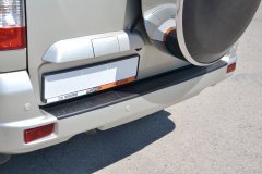 Накладка на задний бампер (черное тиснение) (ABS) UAZ PATRIOT 2014- PT Group