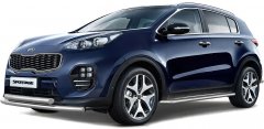 Защита переднего бампера двойная 63/63мм (НПС) KIA Sportage 2016- PT Group