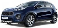 Защита переднего бампера двойная с зубьями 63/63мм (НПС) KIA Sportage с 2016 PT Group