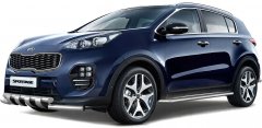 Защита переднего бампера двойная с зубьями 63/63мм (НПС) KIA Sportage с 2016 PT Group