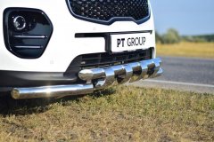 Защита переднего бампера двойная с зубьями 63/63мм (НПС) KIA Sportage с 2016 PT Group