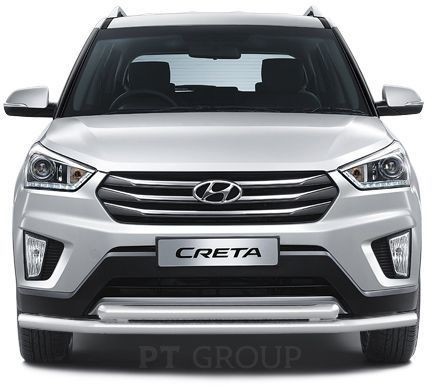 Защита переднего бампера двойная 63/63 мм (НПС) Hyundai CRETA 2016 PT Group