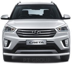 Защита переднего бампера одинарная 63 мм (НПС) Hyundai CRETA c 2016 PT Group
