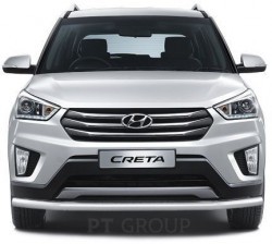 Защита переднего бампера одинарная 63 мм (НПС) Hyundai CRETA c 2016 PT Group