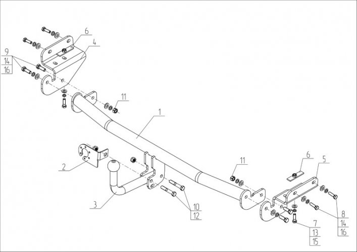 Фаркоп Hyundai SOLARIS сед,хеч 2010-2016/Kia Rio сед,хеч 2011-2017 (AvtoS HY 32)