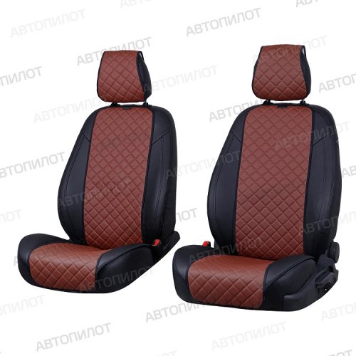 Накидки из экокожи Автопилот темно-коричневые, №2 2шт