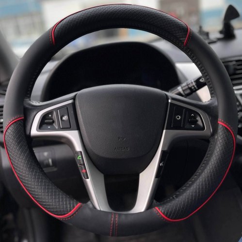 Оплетка руля Автопилот GL2011 черный+кр.строчка