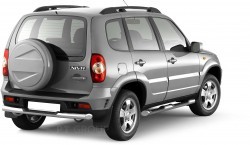 Защита заднего бампера с накладкой (НПС) Chevrolet NIVA с 2009 PT Group